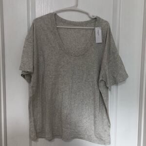 NWT American Eagle Women's Gray Short Sleeve‎ T-Shirt Top Size Large Stretchy